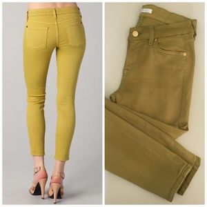 7 For All Mankind Chartreuse Skinny Jeans